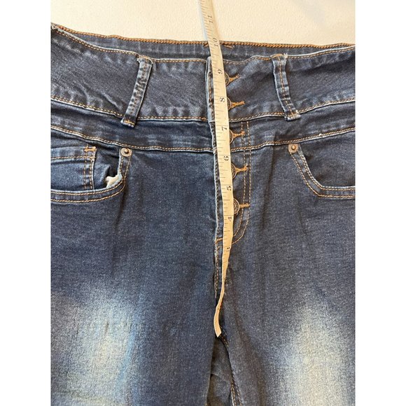 Almost Famous Womens Jeans Skinny Leg Button Fly Stretch Mid Rise Blue Size 7 - Picture 5 of 11